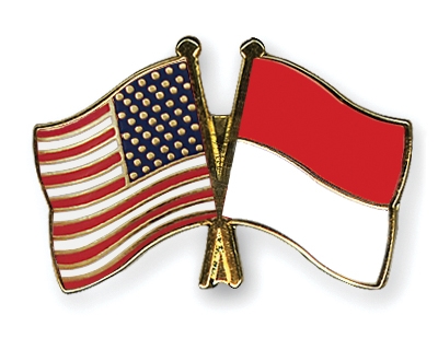 Fahnen Pins USA Indonesien