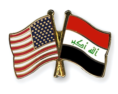 Fahnen Pins USA Irak
