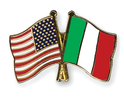 Fahnen Pins USA Italien