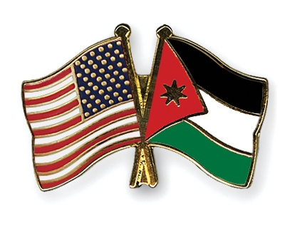Fahnen Pins USA Jordanien