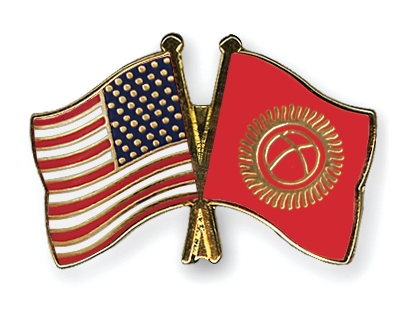 Fahnen Pins USA Kirgisistan