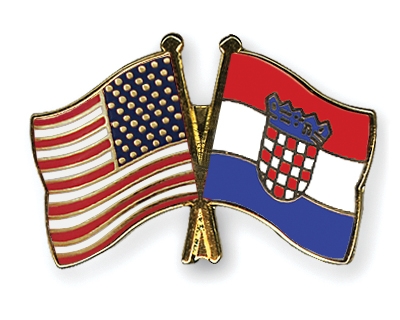 Fahnen Pins USA Kroatien