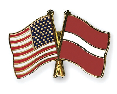 Fahnen Pins USA Lettland