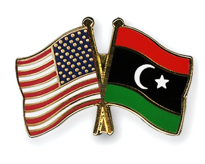 Fahnen Pins USA Libyen