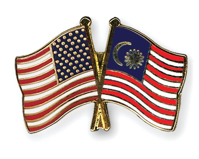 Fahnen Pins USA Malaysia