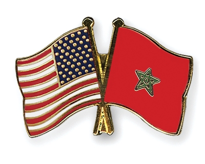 Fahnen Pins USA Marokko