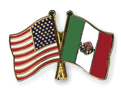 Fahnen Pins USA Mexiko