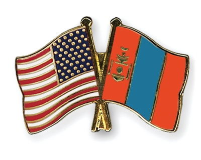 Fahnen Pins USA Mongolei