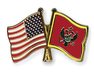 Fahnen Pins USA Montenegro