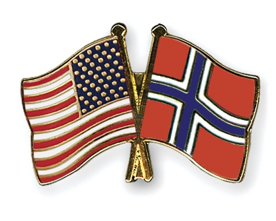 Fahnen Pins USA Norwegen
