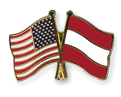 Fahnen Pins USA sterreich