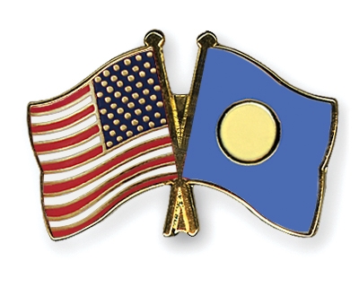 Fahnen Pins USA Palau