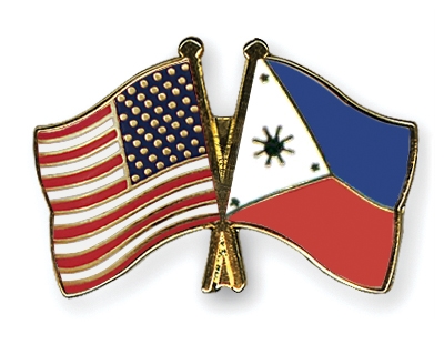 Fahnen Pins USA Philippinen