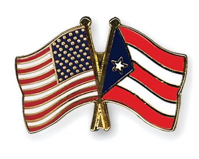 Fahnen Pins USA Puerto-Rico