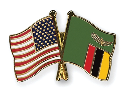 Fahnen Pins USA Sambia