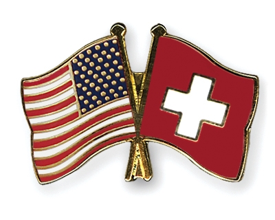 Fahnen Pins USA Schweiz