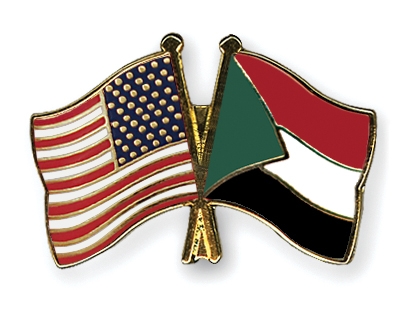 Fahnen Pins USA Sudan