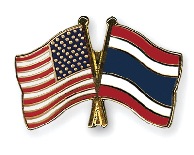 Fahnen Pins USA Thailand