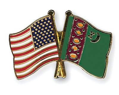 Fahnen Pins USA Turkmenistan