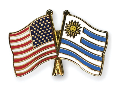 Fahnen Pins USA Uruguay