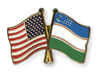 Fahnen Pins USA Usbekistan