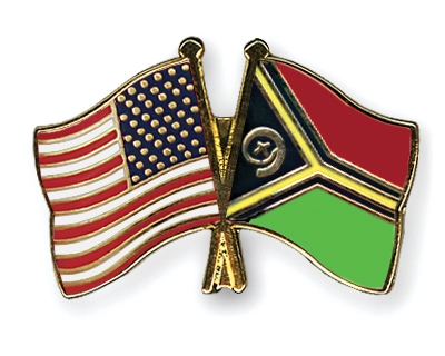 Fahnen Pins USA Vanuatu