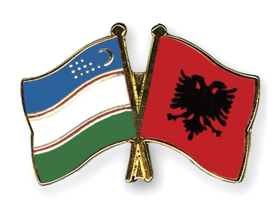 Fahnen Pins Usbekistan Albanien