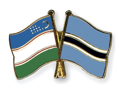 Fahnen Pins Usbekistan Botsuana