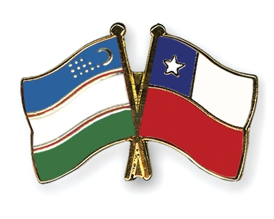 Fahnen Pins Usbekistan Chile