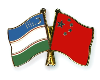 Fahnen Pins Usbekistan China