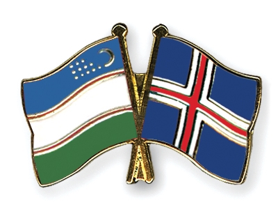 Fahnen Pins Usbekistan Island