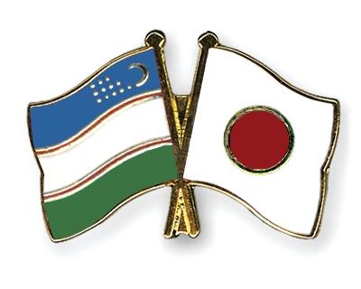 Fahnen Pins Usbekistan Japan