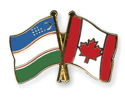 Fahnen Pins Usbekistan Kanada