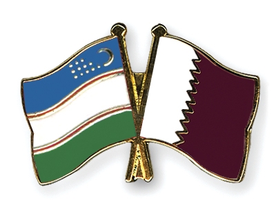 Fahnen Pins Usbekistan Katar