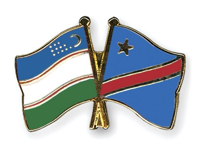 Fahnen Pins Usbekistan Kongo-Demokratische-Republik