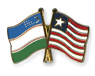 Fahnen Pins Usbekistan Liberia