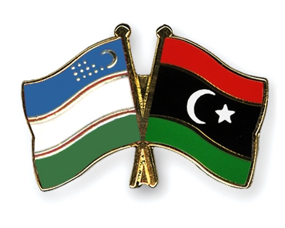 Fahnen Pins Usbekistan Libyen