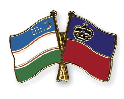 Fahnen Pins Usbekistan Liechtenstein
