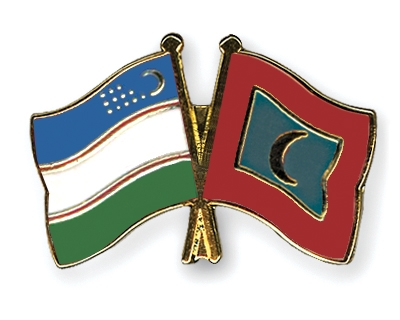 Fahnen Pins Usbekistan Malediven