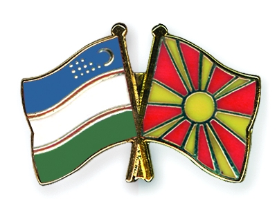 Fahnen Pins Usbekistan Mazedonien