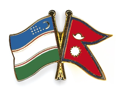 Fahnen Pins Usbekistan Nepal