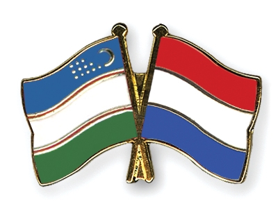 Fahnen Pins Usbekistan Niederlande