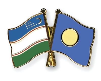 Fahnen Pins Usbekistan Palau