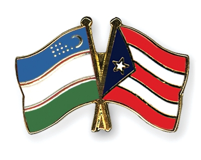 Fahnen Pins Usbekistan Puerto-Rico