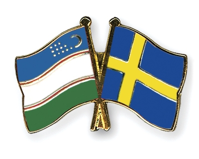 Fahnen Pins Usbekistan Schweden
