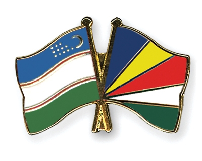 Fahnen Pins Usbekistan Seychellen