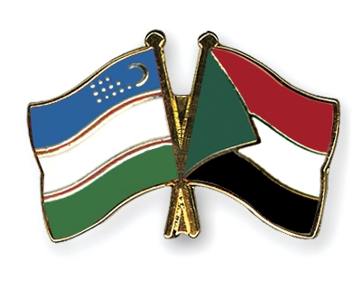 Fahnen Pins Usbekistan Sudan