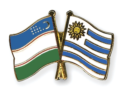 Fahnen Pins Usbekistan Uruguay