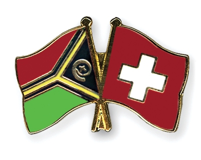 Fahnen Pins Vanuatu Schweiz