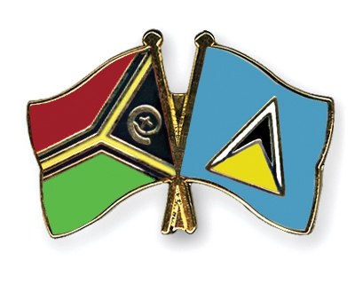 Fahnen Pins Vanuatu St-Lucia